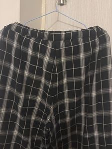 Checked Wide-Leg Pants