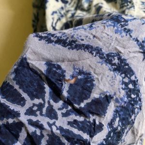 Blue Floral Print Kurta
