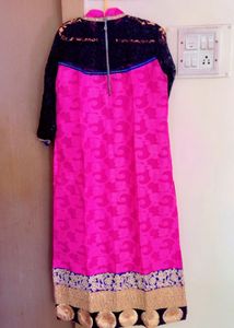 Vibrant Pink &amp; Blue Kurta Set