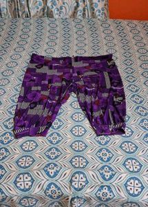 Vibrant Purple Floral Print half Pants