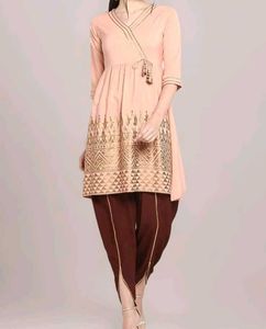 Sale! Peach Printed Kurta Set