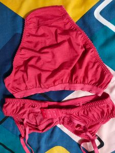 Rose Colour Non Padded Bra And Panty