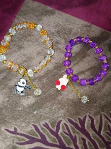 (set of 2)Cute Panda & Bunny Bracelets