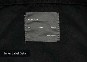 Zara Men’s 2XL Oversized Black Denim Jacket