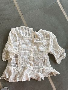 Chic White Lace Trimmed Top
