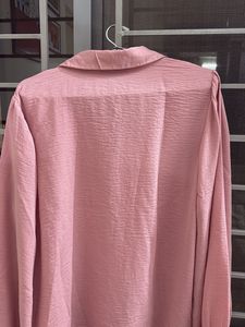 Dusty Rose Collared Button-Up Blouse