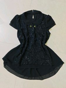 Elegant Black Embroidered Kurta