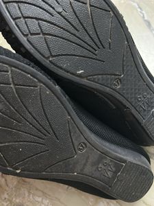 Black Knit Slip-On Loafers