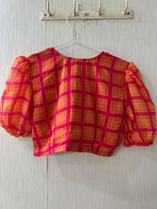 Vibrant Plaid Blouse