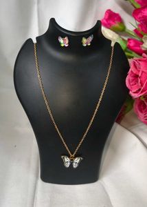 Delicate Rose Gold Chain Metal White Necklace Eyer