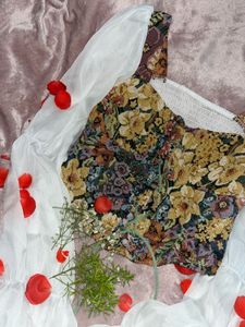 Floral Corset Crop Top