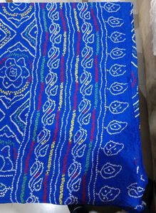 Vibrant Blue Bandhani Saree