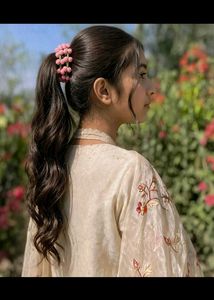 Crochet pink gajra handmade