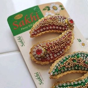 Sparkling Rhinestone saree Clips Set
