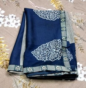 ELEGANT BLUE FLORAL SAREE