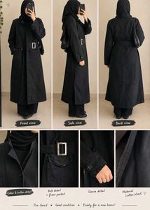 Elegant Black Maxi Trench Coat
