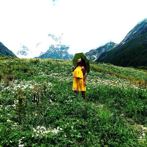 Yellow Stylish Dress With Frills