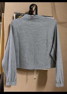 Grey Cropped Hoodie
