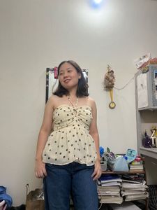 Cute Polka Dot Peplum Top