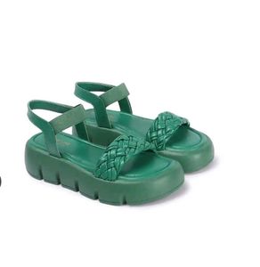 Green Braided Platform Sandals