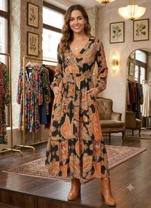 Zudio Paisley Print Maxi Dresss