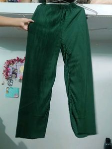 Stylish Green Corduroy Palazzo Pants
