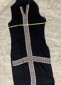 Ethnic Elegant Black Sleeveless Kurti
