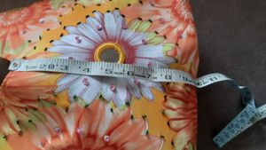 Unused Jute Floral Print Hobo Bag
