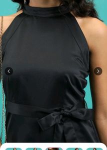 Tokyo Talkies Black Satin Halter Neck Jumpsuit