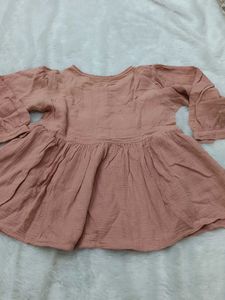 Peach Embroidered Cotton Top