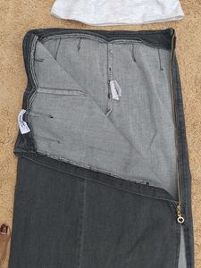 charcoal grey Dark Wash Denim Maxi Skirt