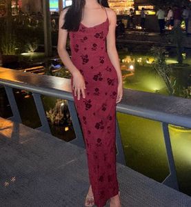 Burgundy Floral Maxi Dress