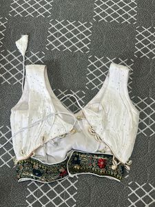 White Sequined Lehenga Choli Set With Dupatta