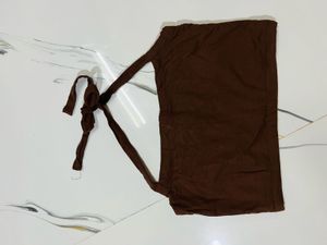 Brown Halter Neck Crop Top