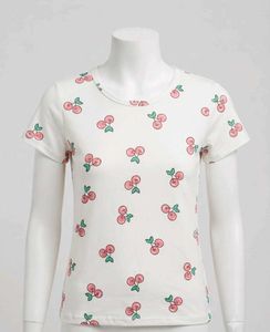 White Cherry Print T-Shirt