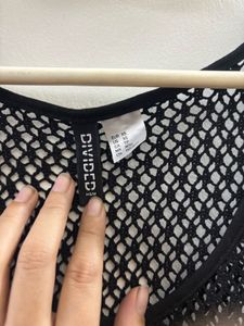 H&amp;M Black Crochet Tank Top