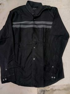 Men's Black Striped Shirt slim fit