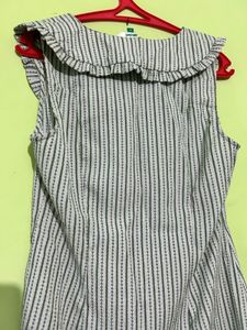Striped Button-Up Mini Dress