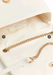 White Quilted Chain Sling Bag