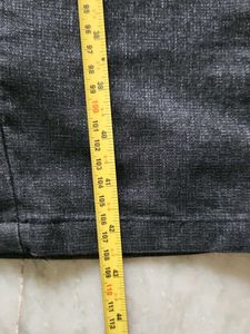 Men's Dark Grey Textured Trousers