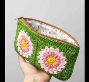 Handmade Crochet Flower Pouch