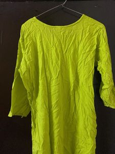 Lime Green Embroidered Kurta