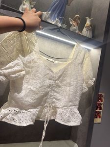 Chic White Eyelet Crop Top