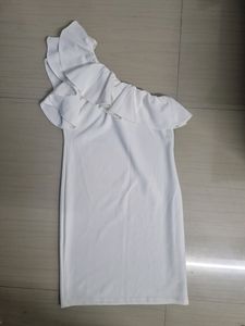 One Shoulder Ruffle Bodycon Mini Dress