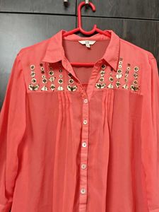 Elegant Coral Embroidered Kurta
