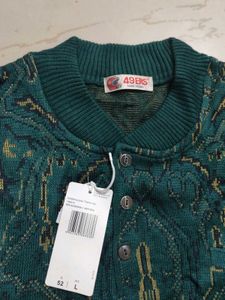 Vintage Emerald Green Print Sweater