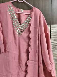 Peach A line Kurta XXL with Dupatta