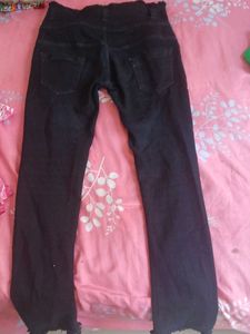 High-Waisted Black Denim Jeans