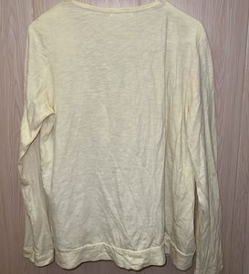 Cream Lace Detail Long Sleeve Top