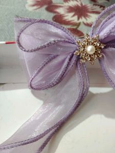 Elegant Lavender Bow Hair Accessory